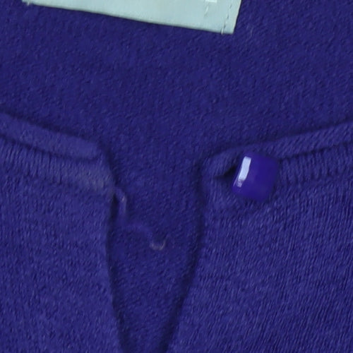 Marks and Spencer Per Una Women's Purple Acrylic Long Sleeve Cardigan Size 12