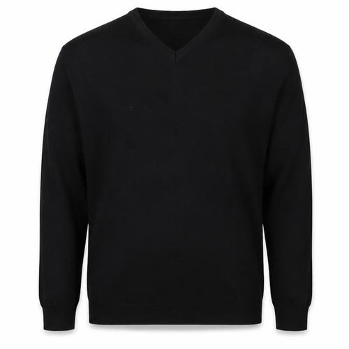 Hugo Boss Men's Black Wool V-Neck Slim Fit Jumper 2XL