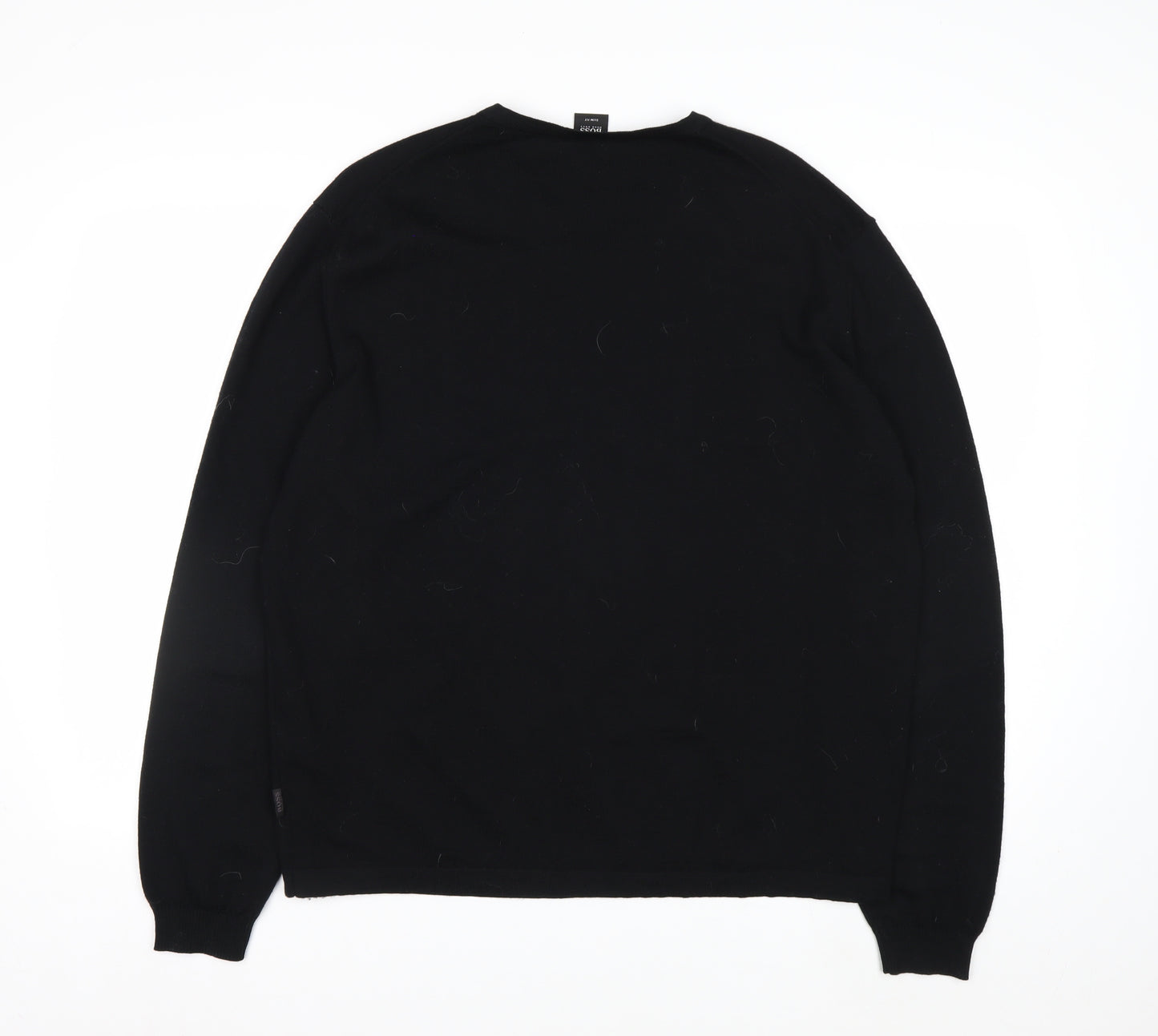 Hugo Boss Men's Black Wool V-Neck Slim Fit Jumper 2XL