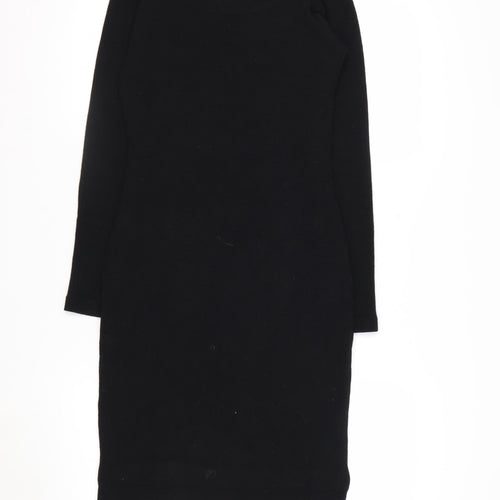 Kenar Women’s Black Wool Bodycon Knee Length Dress Size S