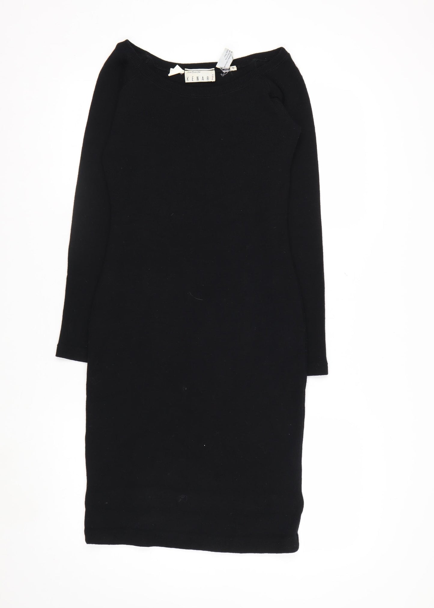 Kenar Women’s Black Wool Bodycon Knee Length Dress Size S