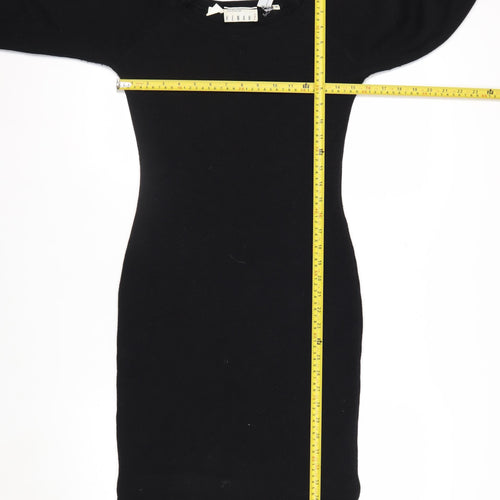 Kenar Women’s Black Wool Bodycon Knee Length Dress Size S