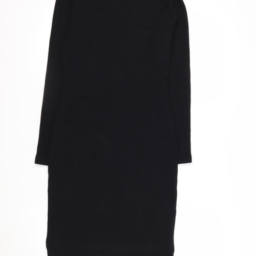 Kenar Women’s Black Wool Bodycon Knee Length Dress Size S