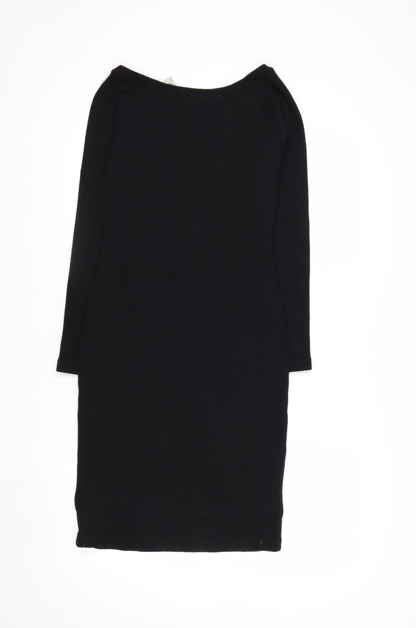 Kenar Women’s Black Wool Bodycon Knee Length Dress Size S