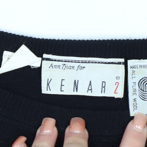 Kenar Women’s Black Wool Bodycon Knee Length Dress Size S