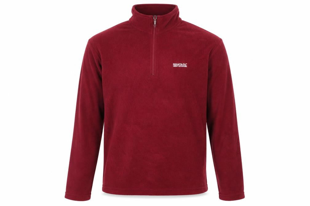 Front view of Regatta Men's Red XL Fleece 1/2 Zip Pullover Outdoor Sweatshirt