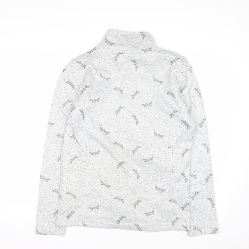 Killtec Womens Grey Full Zip Fleece Jacket Size 12 Dragonfly Print