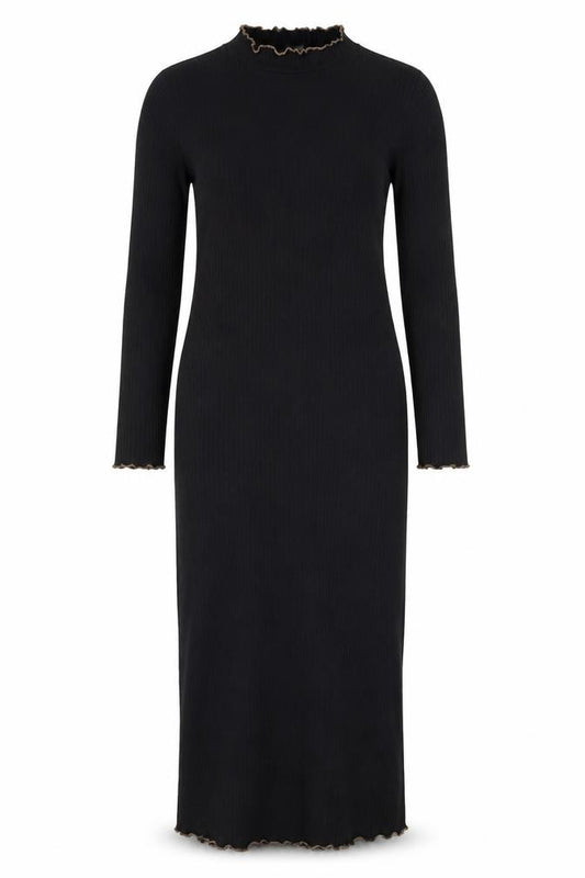 Front view of Vero Moda Women’s Black Midi Bodycon Knit Dress, size M