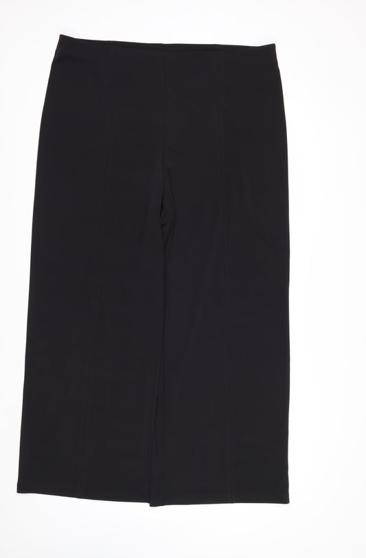 H&M Womens Black XL Straight Leg Stretch Trousers
