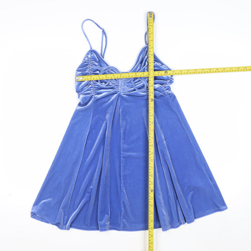 Urban Outfitters Women Blue Velvet Camisole Tank Top Size M
