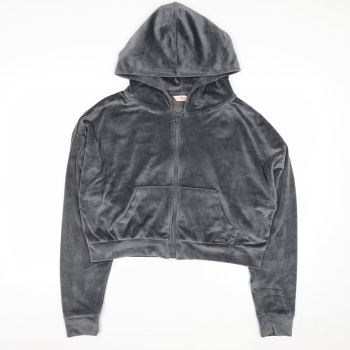 Boux Avenue Womens Grey Velour Full Zip Hoodie Size 14