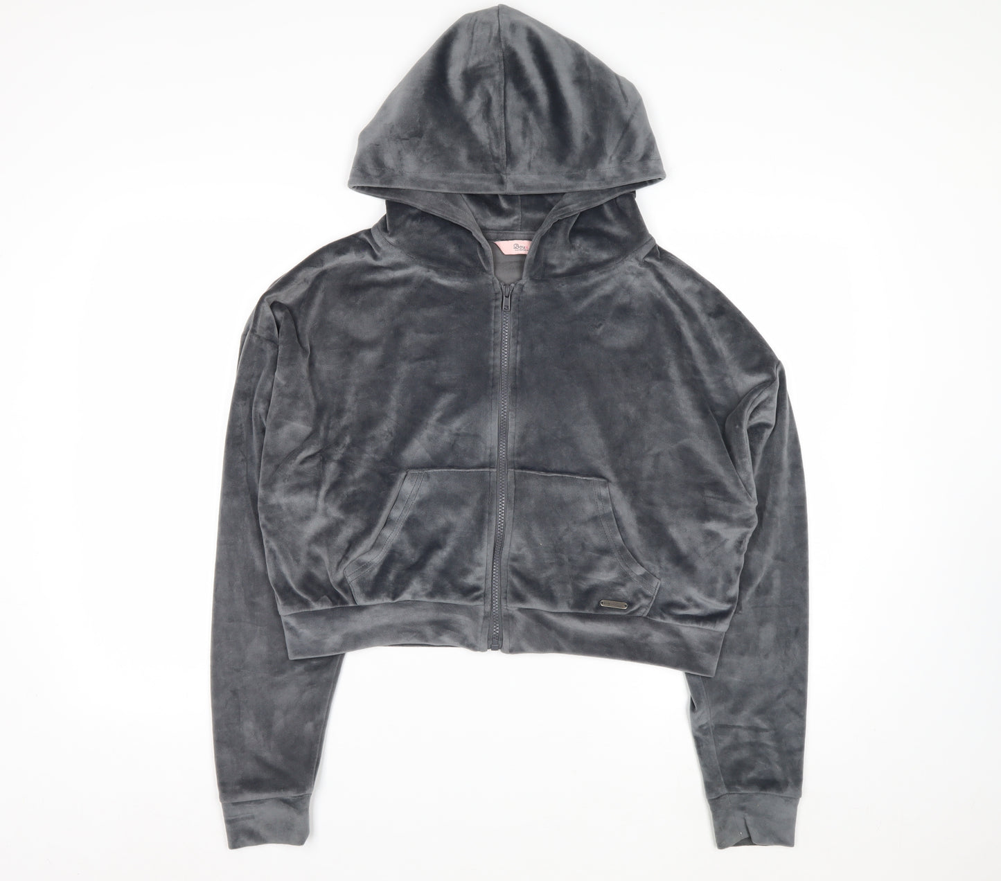 Boux Avenue Womens Grey Velour Full Zip Hoodie Size 14