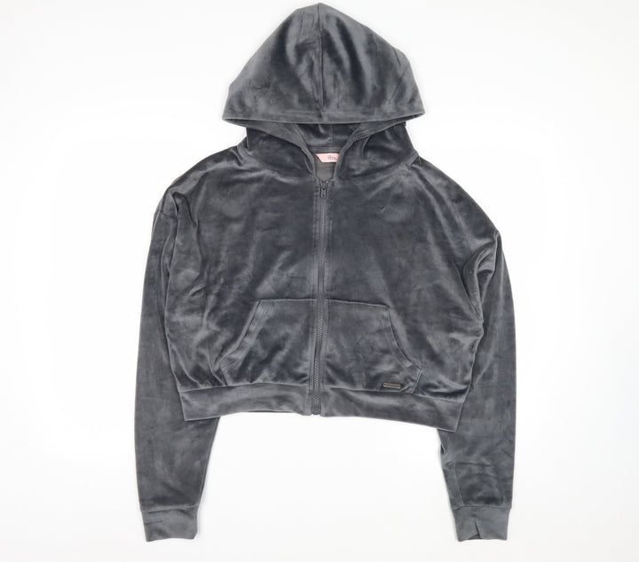 Boux Avenue Womens Grey Velour Full Zip Hoodie Size 14