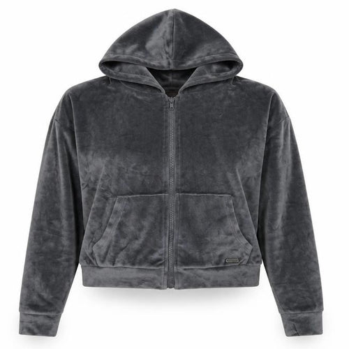 Boux Avenue Womens Grey Velour Full Zip Hoodie Size 14