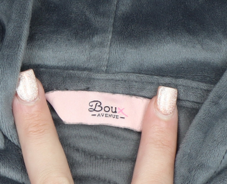 Boux Avenue Womens Grey Velour Full Zip Hoodie Size 14