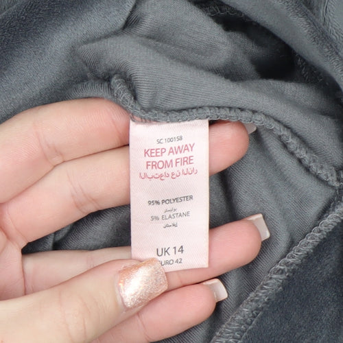 Boux Avenue Womens Grey Velour Full Zip Hoodie Size 14