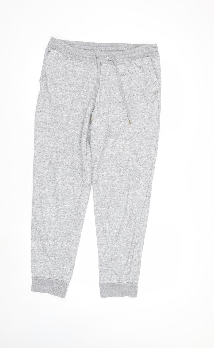 Uniqlo Men's Grey L Fleece-Lined Joggers with Drawstring Waist
