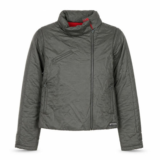 Front view of Roxy women’s green ramie cotton lined zip jacket, size UK 2