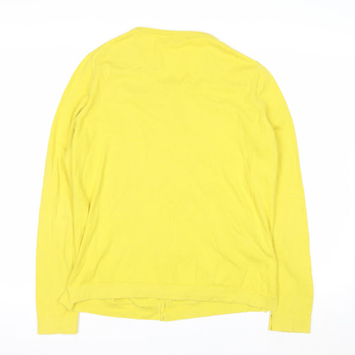 Laura Ashley Women's Yellow Cotton Blend Cardigan UK 14