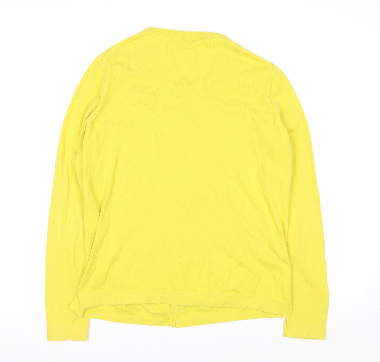 Laura Ashley Women's Yellow Cotton Blend Cardigan UK 14