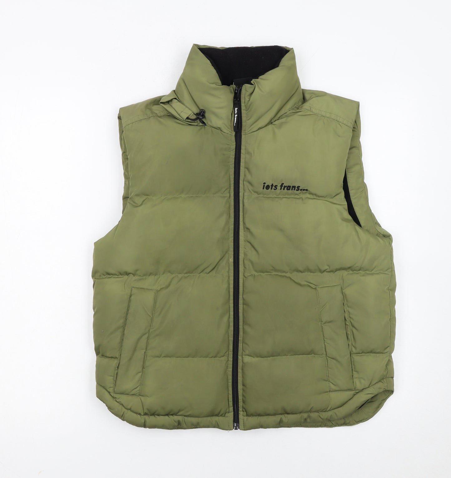 iets frans Women Green XS Puffer Waistcoat Full Zip Gilet
