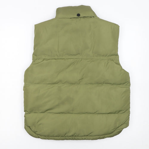 iets frans Women Green XS Puffer Waistcoat Full Zip Gilet