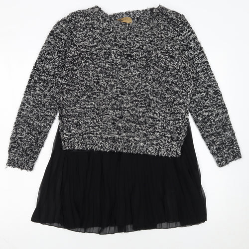 Katsumi Womens Black Chunky Knit Pullover Jumper S
