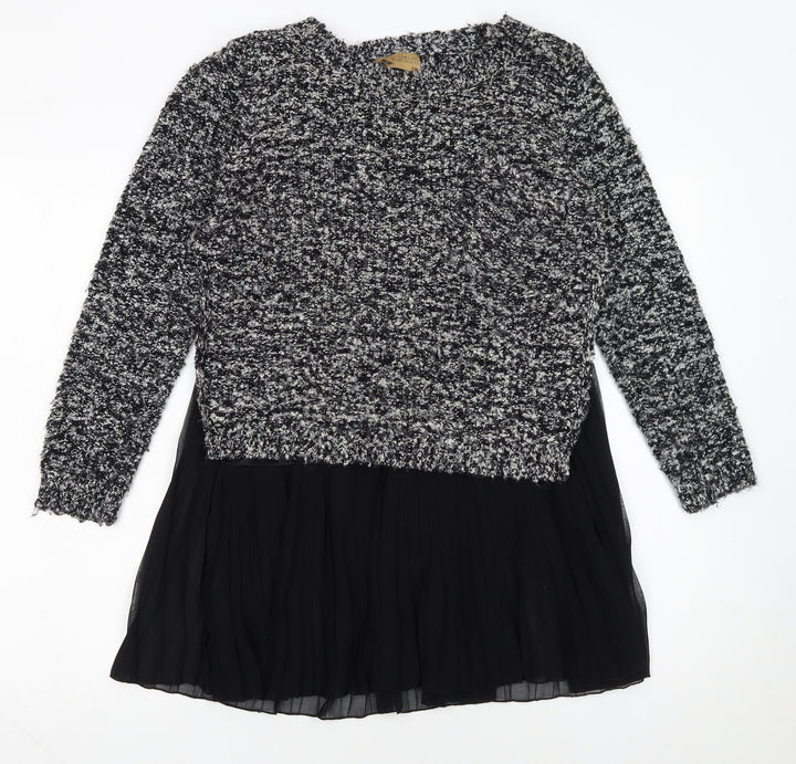 Katsumi Womens Black Chunky Knit Pullover Jumper S