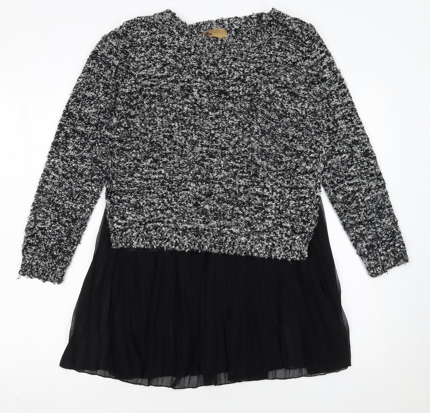 Katsumi Womens Black Chunky Knit Pullover Jumper S