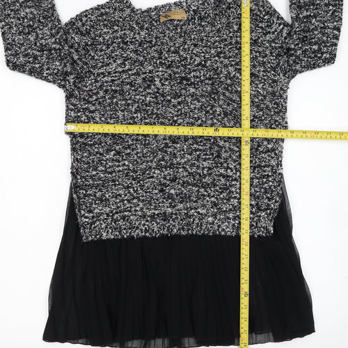 Katsumi Womens Black Chunky Knit Pullover Jumper S