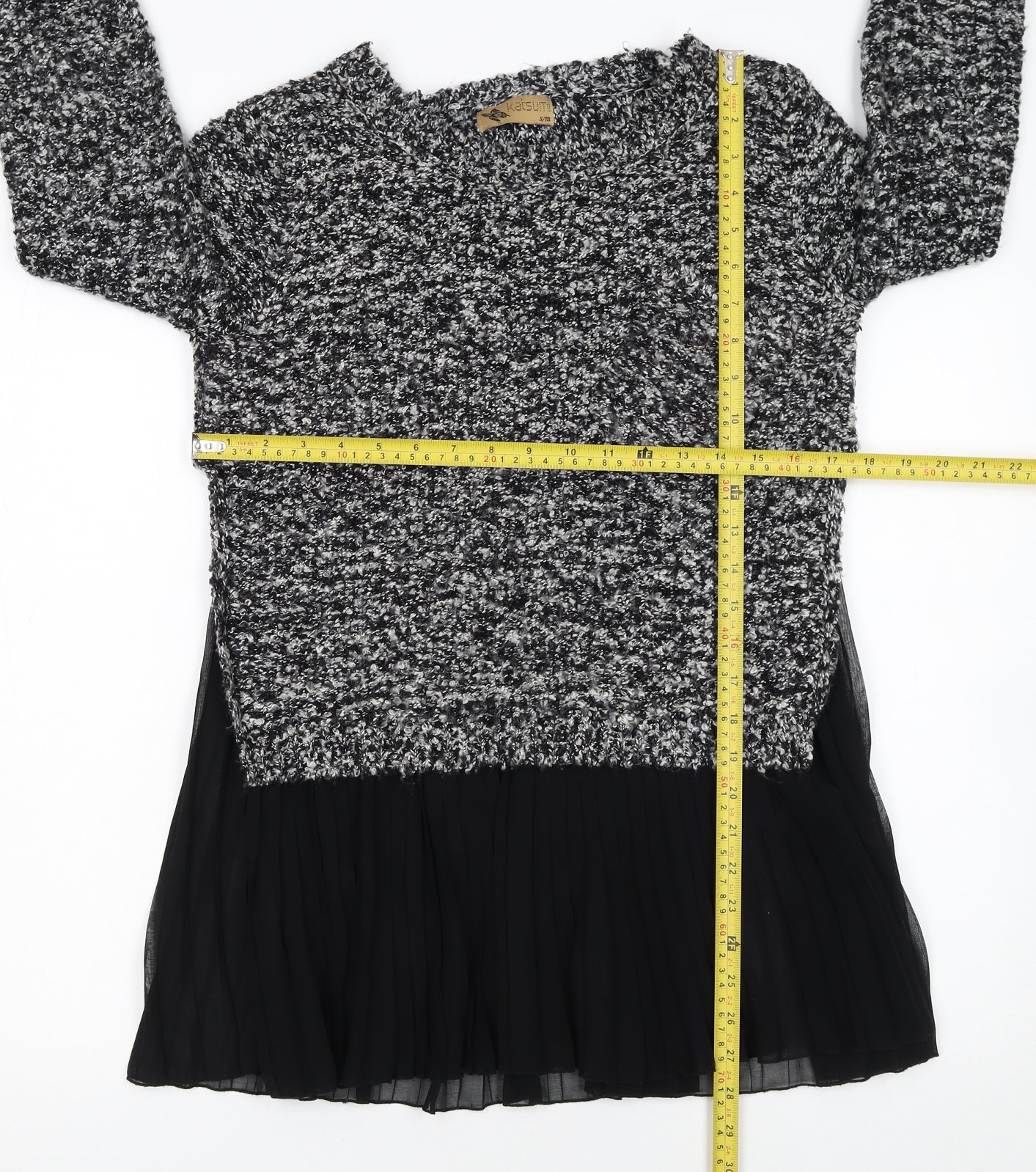 Katsumi Womens Black Chunky Knit Pullover Jumper S