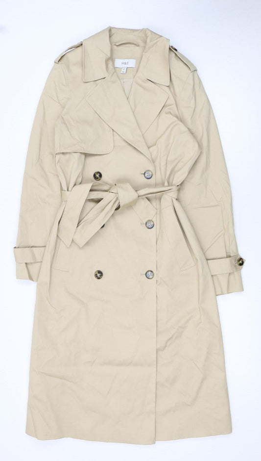 Marks and Spencer Women's Beige Long Trench Coat Size 10 Regular