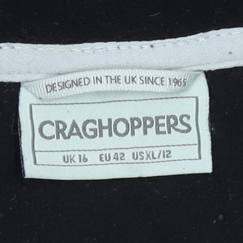 Craghoppers Women Black UK 16 1/2 Zip Fleece Pullover Sweatshirt