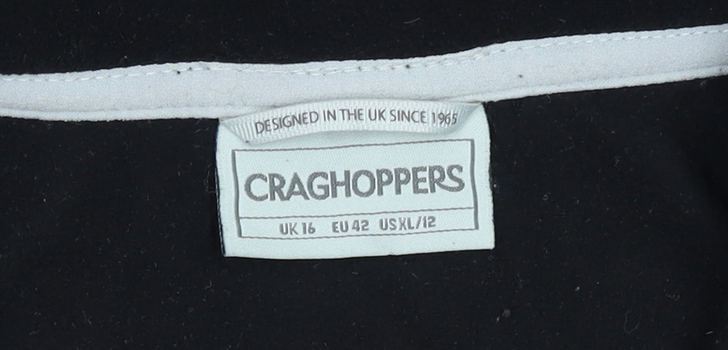 Craghoppers Women Black UK 16 1/2 Zip Fleece Pullover Sweatshirt