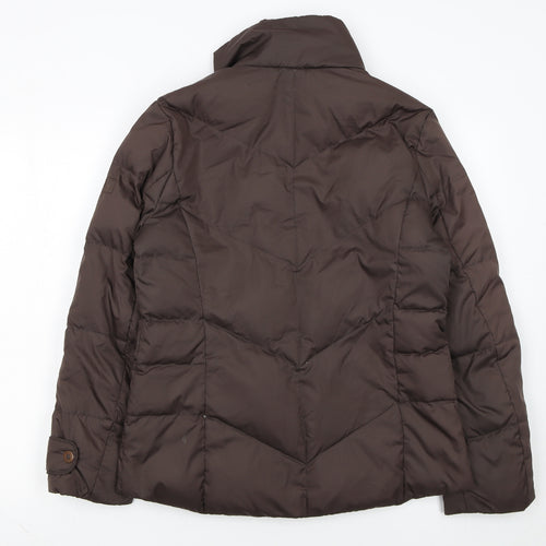 Esprit Women's Brown Puffer Jacket Size S Down Filled Mid-Length Warm Winter Coat