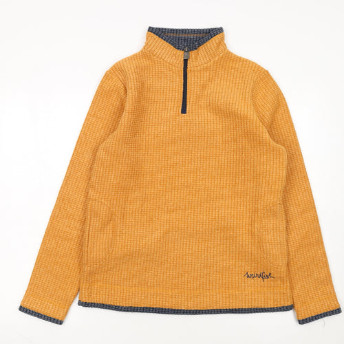 Weird Fish Womens Mustard 1/4 Zip Fleece Sweatshirt Size 12