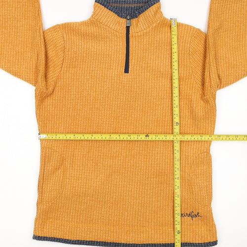 Weird Fish Womens Mustard 1/4 Zip Fleece Sweatshirt Size 12