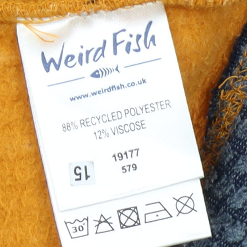 Weird Fish Womens Mustard 1/4 Zip Fleece Sweatshirt Size 12