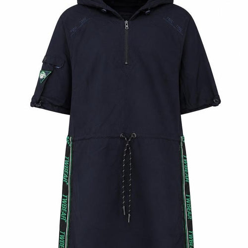 Teenie Weenie Girls Black Hooded Zip Shirt Dress 14 Years Casual Sportswear
