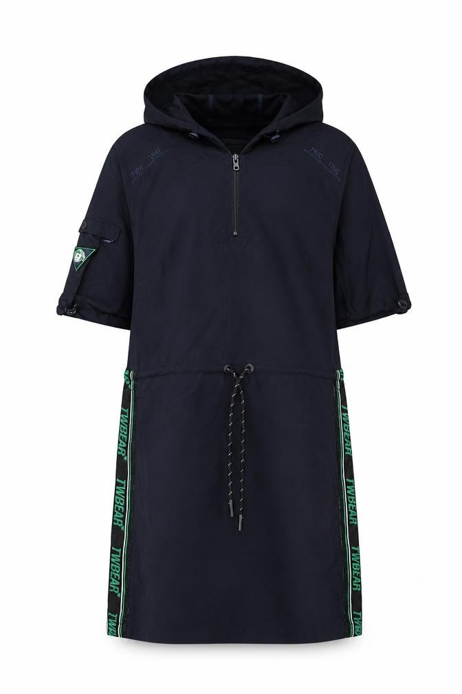 Teenie Weenie Girls Black Hooded Zip Shirt Dress 14 Years Casual Sportswear