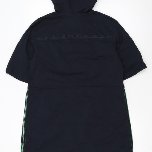 Teenie Weenie Girls Black Hooded Zip Shirt Dress 14 Years Casual Sportswear