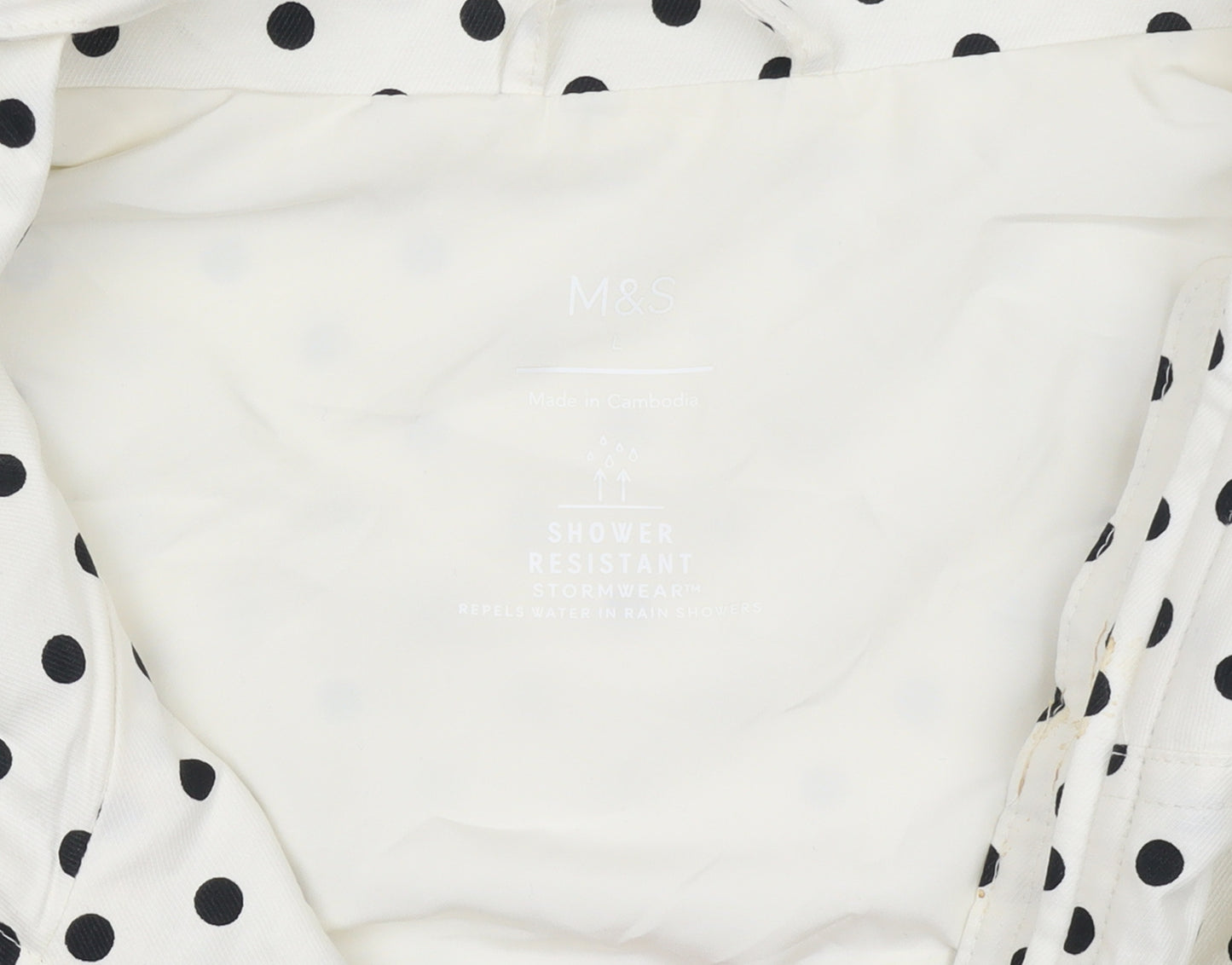 Marks and Spencer Women’s Ivory Polka Dot Windbreaker Jacket L
