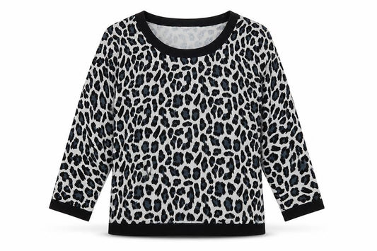 Front view of Precis Women Grey Leopard Print Scoop Neck jumper, size S