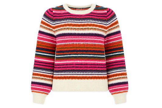 Front view of Next Women's Multicoloured Striped Knit Jumper, size S