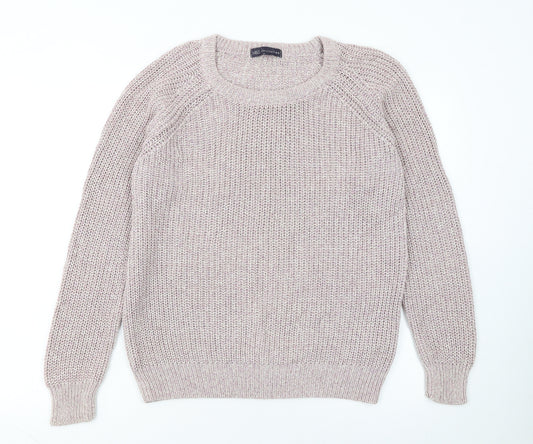 Marks and Spencer Womens Beige Chunky Knit Cotton Pullover Jumper UK 14