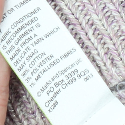 Marks and Spencer Womens Beige Chunky Knit Cotton Pullover Jumper UK 14