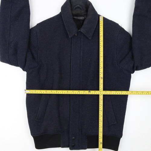 French Connection Men's Blue Wool Bomber Jacket Size M