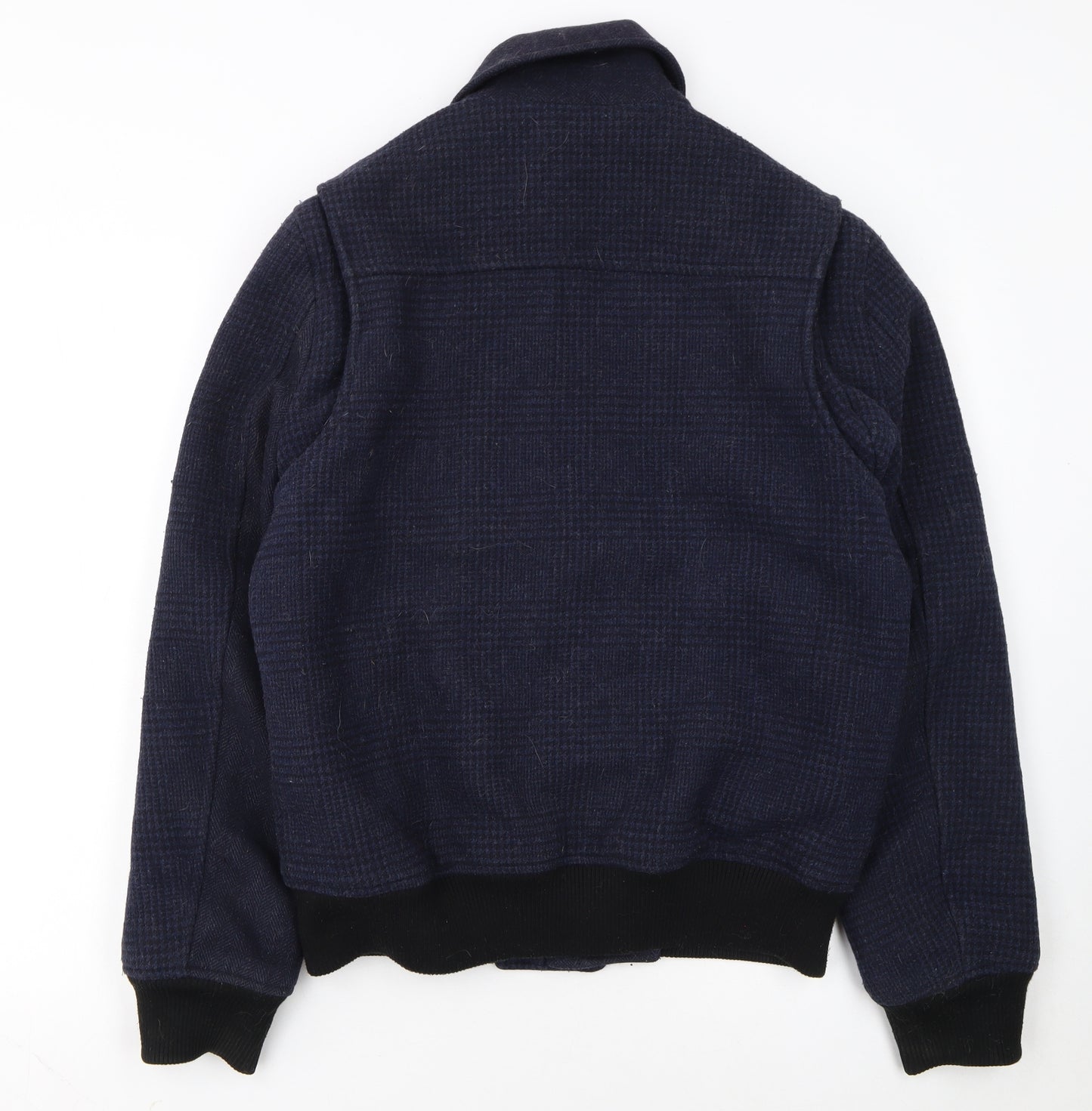 French Connection Men's Blue Wool Bomber Jacket Size M