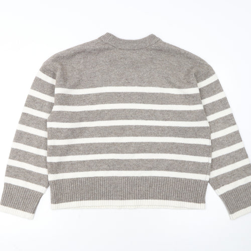 New Look Women Beige Striped Knit Pullover Jumper Size M