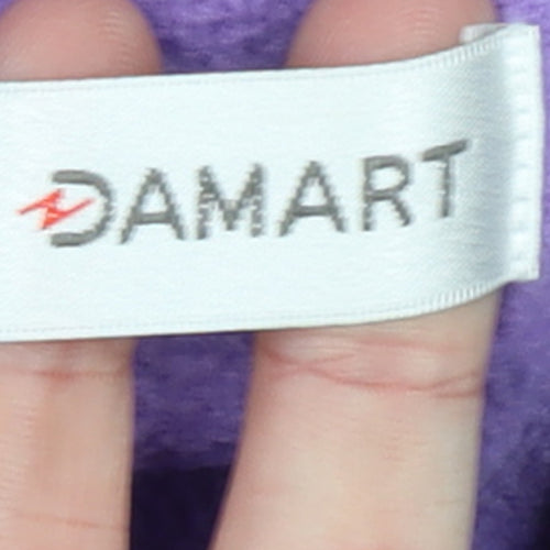 Damart Women Blue Mid-Length Puffer Coat Size 14 Lined Full Zip Jacket
